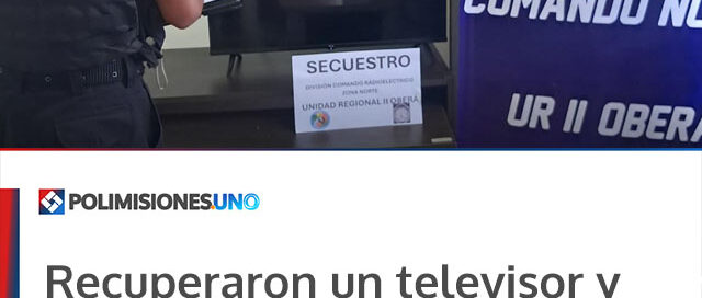 Recuperaron un televisor y un celular robados tras la detención de un sospechoso